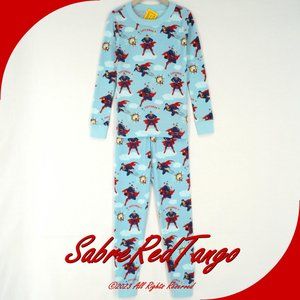 NWT Hanna Andersson Justice League Organic Long Johns Pajamas Superman 150 12